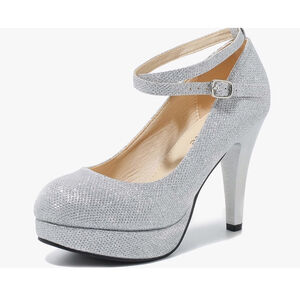 Women fereshte Heels Size 7 Silver glitter